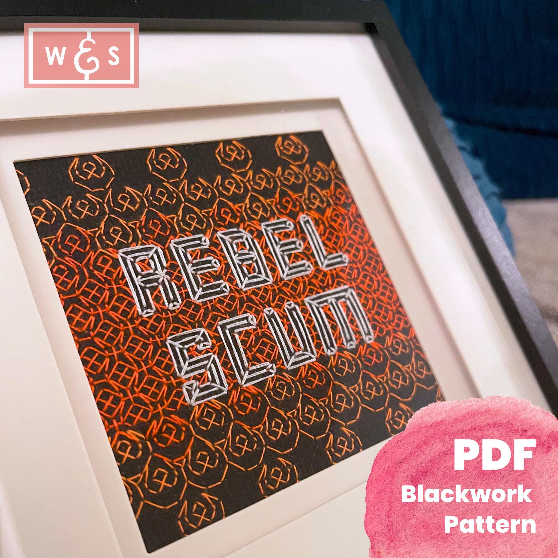 Pattern Scum Rebel Scum - A Modern Blackwork Embroidery Pattern - Etsy