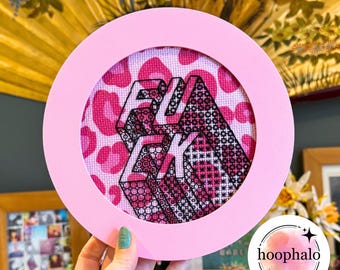 Pastel Pink Embroidery Hoop Frame: Display for Cross Stitch Art