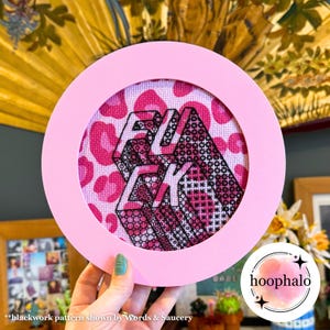 Pastel Pink Embroidery Hoop Frame: Display for Cross Stitch Art