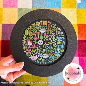 Black Embroidery Hoop Frame: Hand Finished Display, for 3/4/5/6/7/8/9/10 inch hoops.