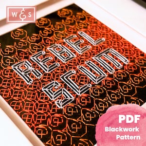 Rebel Scum - A modern blackwork embroidery pattern