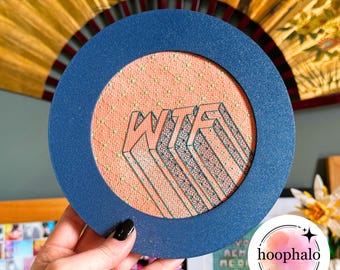 Navy Blue Embroidery Hoop Frame: Circle Display for Hoop Art