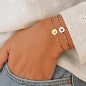 Bracelet personnalisé initiale évidée chaîne en acier inoxydable ∙  cadeau personnalisé, bracelet lettre, bracelet initiale, bracelet