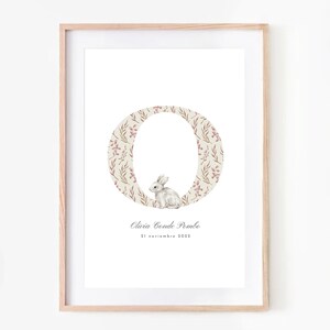 Downloadable children&#39;s print, customizable illustration, children&#39;s illustration, digital download, nursery prints, rabbit print