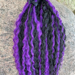 Curly synthetic dreads extensions Wavy dreads, curly dreads , soft dreads, synthetic dreadlocks, dreads extensions