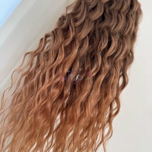 SE/DE Loose Wave Locks Dreadlocks – Curly Synthetic Dreads Extensions – Ombre Caramel Blonde – Reusable Handmade Synthetic Dreadlocks