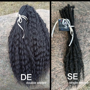 DE/SE dreads!!!!BLACK curly 22inch synthetic dreads extensions. Synthetic dreadlocks Boho de dreadlocks Wavy