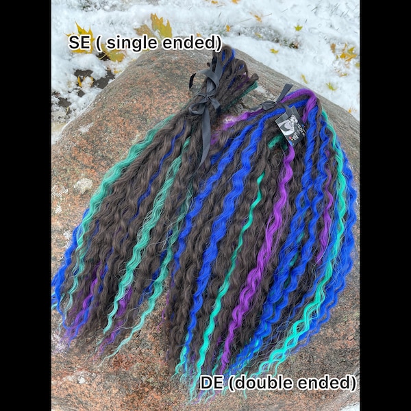 DE/ SE Curly synthetic dreads extensions Wavy dreads, curly dreads, soft dreads, synthetic dreadlocks, crochet dreads extensions