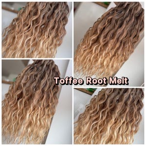 SE/DE Loose Wave Locks Dreadlocks – Curly Synthetic Dreads Extensions – Ombre Blonde – Reusable Handmade Synthetic Dreadlocks