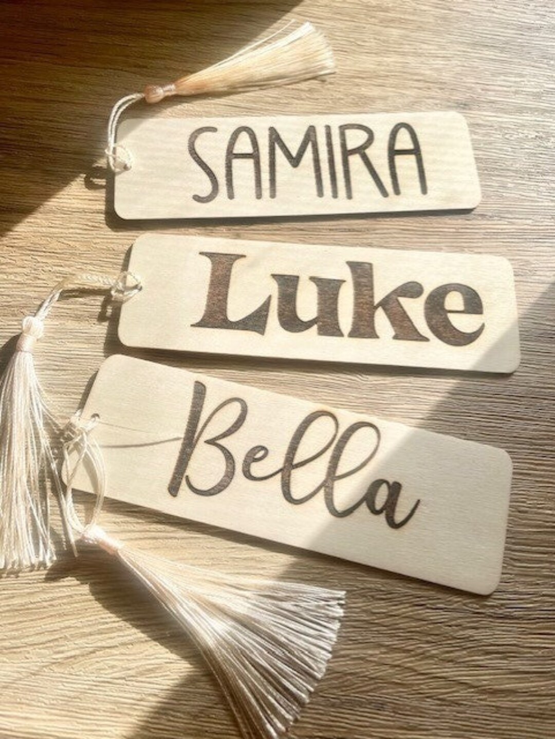 Personalized Wooden Bookmark W/tassle Bookmark Gift - Etsy