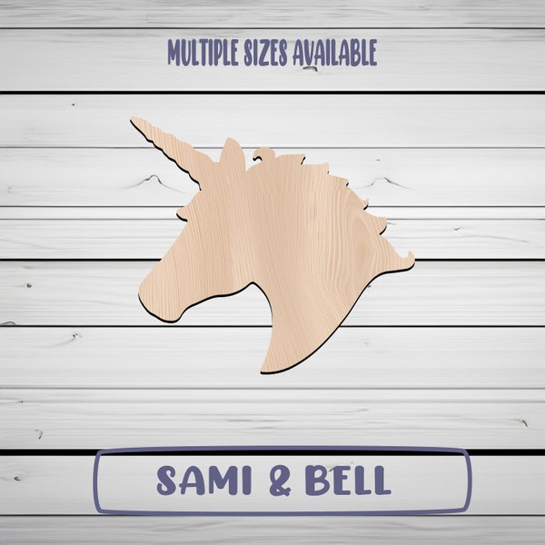 Unicorn Cutout - Laser Cut Unfinished Wood Shapes, Wood Cutouts, Wood Cut Outs for Crafts