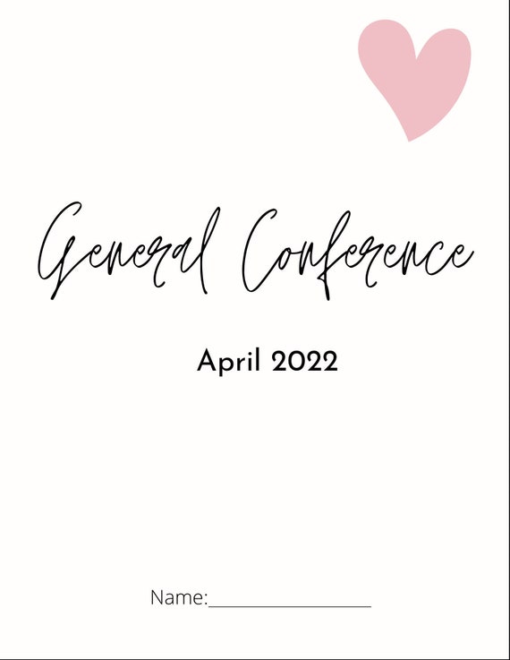 LDS April 2022 General Conference Notes Pink Etsy