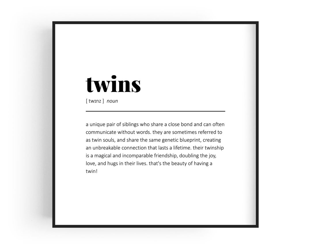Twins Definition Square Digital Art Prints Twin Definition Art Print
