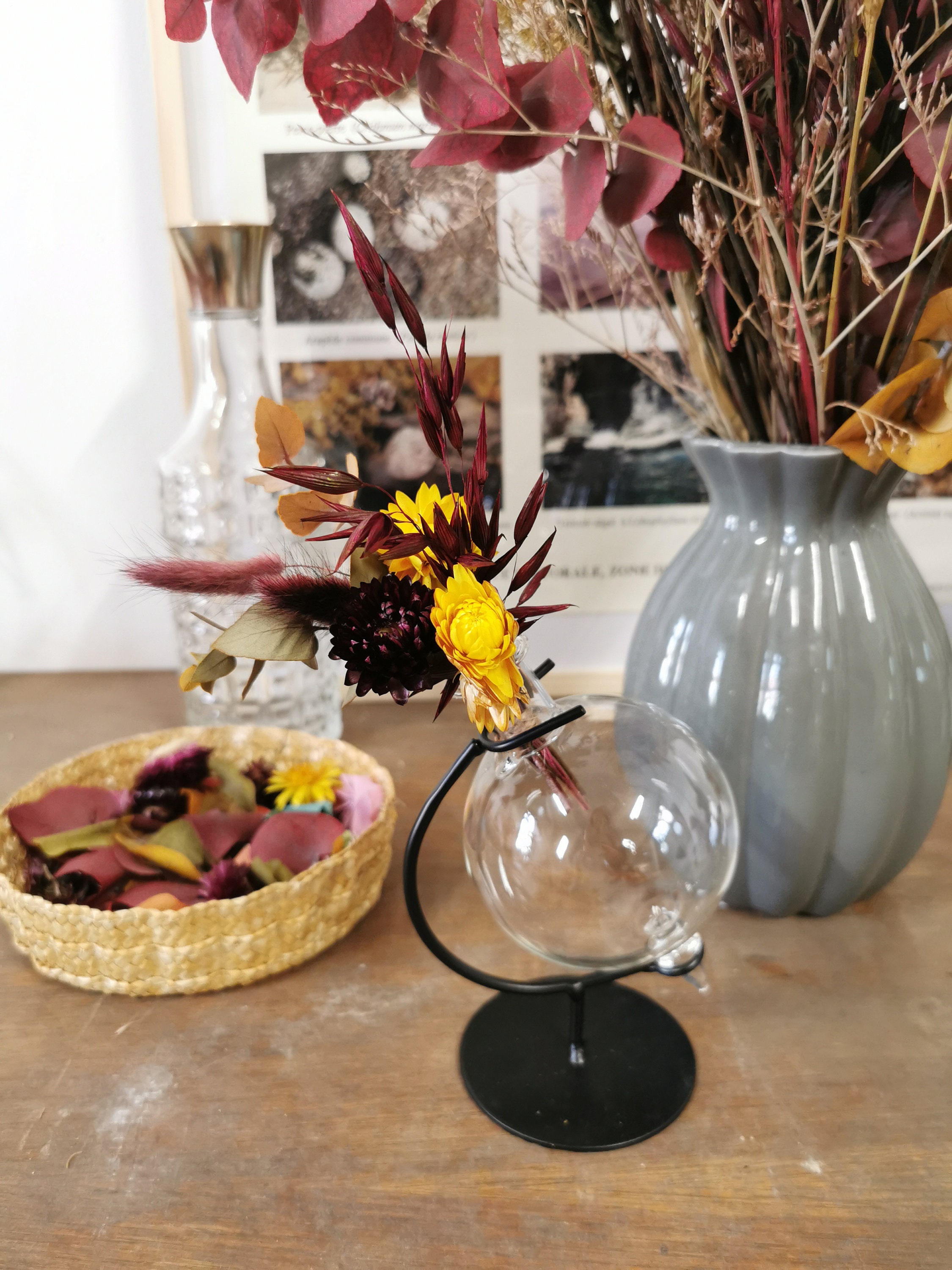 Mini Bouquet Automnal et Son Vase