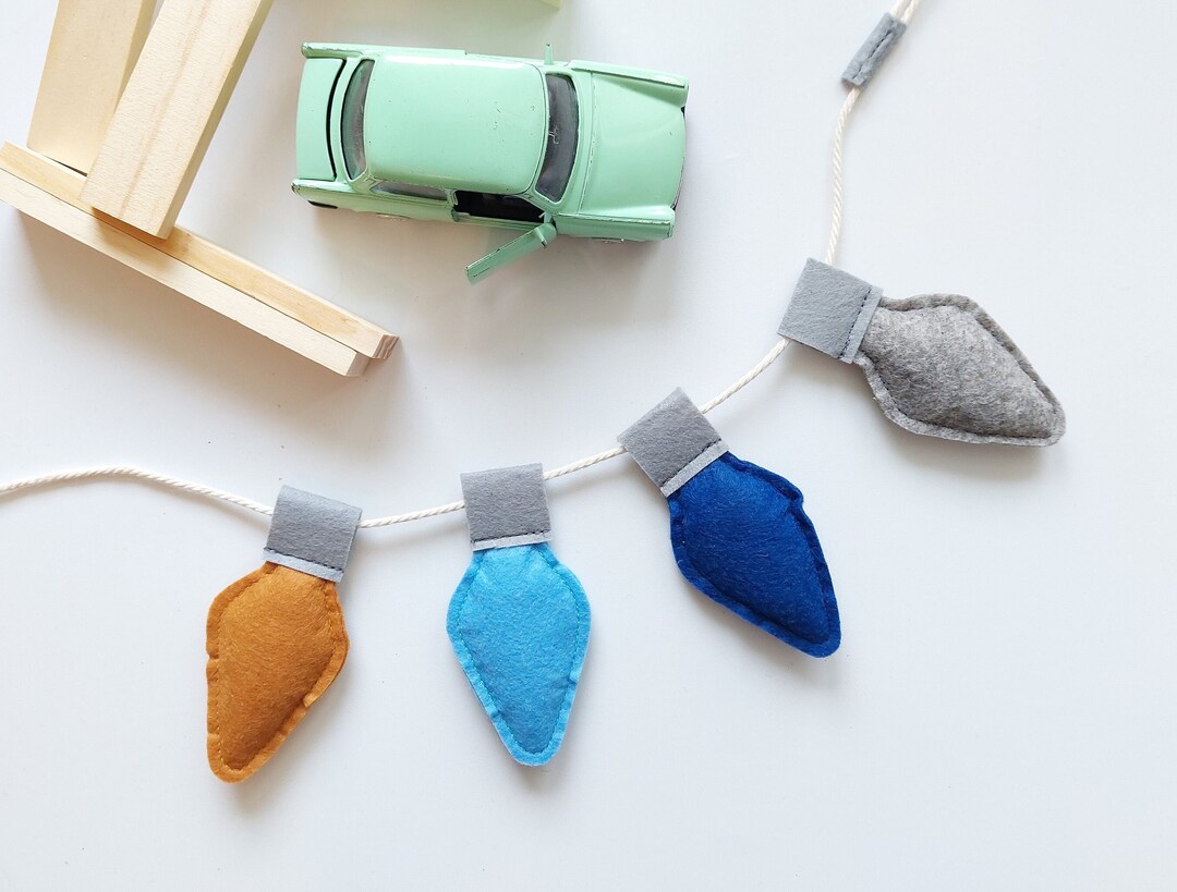 Light Bulb Light Garland Made of Felt 4 Colors Etsy
