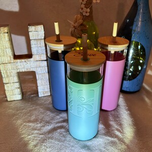 Silicone Sleeve Engraved Glasses