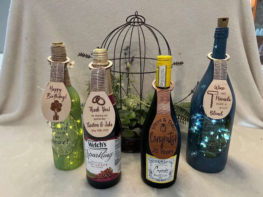 Personalized Wine Bottle Neck Tag Wine Bottle Collar Etsy
