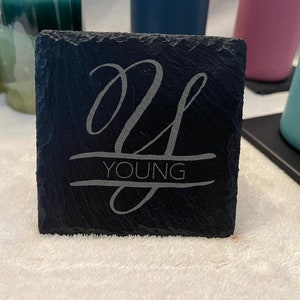 Engraved Slate Coasters (Set of 4)