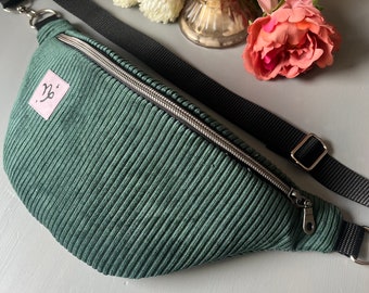 Personalized Zodiac Bum Bag - Green Cord / Silver