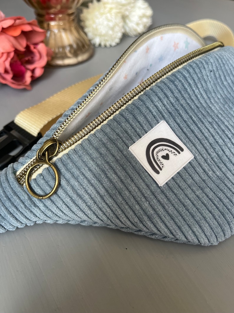 Personalisierte Kinderbauchtasche/ Minibauchtasche Pastellblau zdjęcie 3