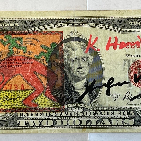 Keith Haring - Andy Warhol Dollar signed from Lucio Amelio collection