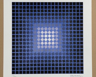 Victor Vasarely Signed Lithograph - Beautifuly Vasarely Wallart - Certificate COA