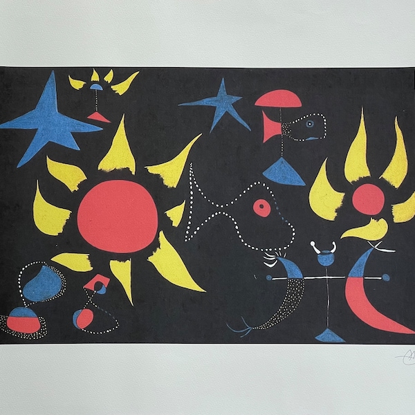 Joan Miró signed lithograph - Limited Edition with a Certificate