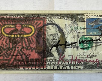 Keith Haring - Dollaro di Andy Warhol firmato dalla collezione Lucio Amelio