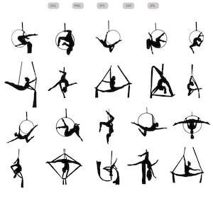 Aerialist Svg - Aerialist Silhouette - Aerial Acrobat svg -Aerial Hoop Cut File - Aerialist Clipart - svg - eps - dxf - png - jpg