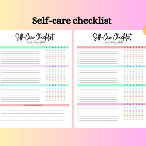 Liste de contrôle du planificateur de soins personnels, PDF numérique imprimable, Liste de tâches de soins personnels, Routine de soins de la peau imprimable, Planificateur de bien-être imprimable, PDF