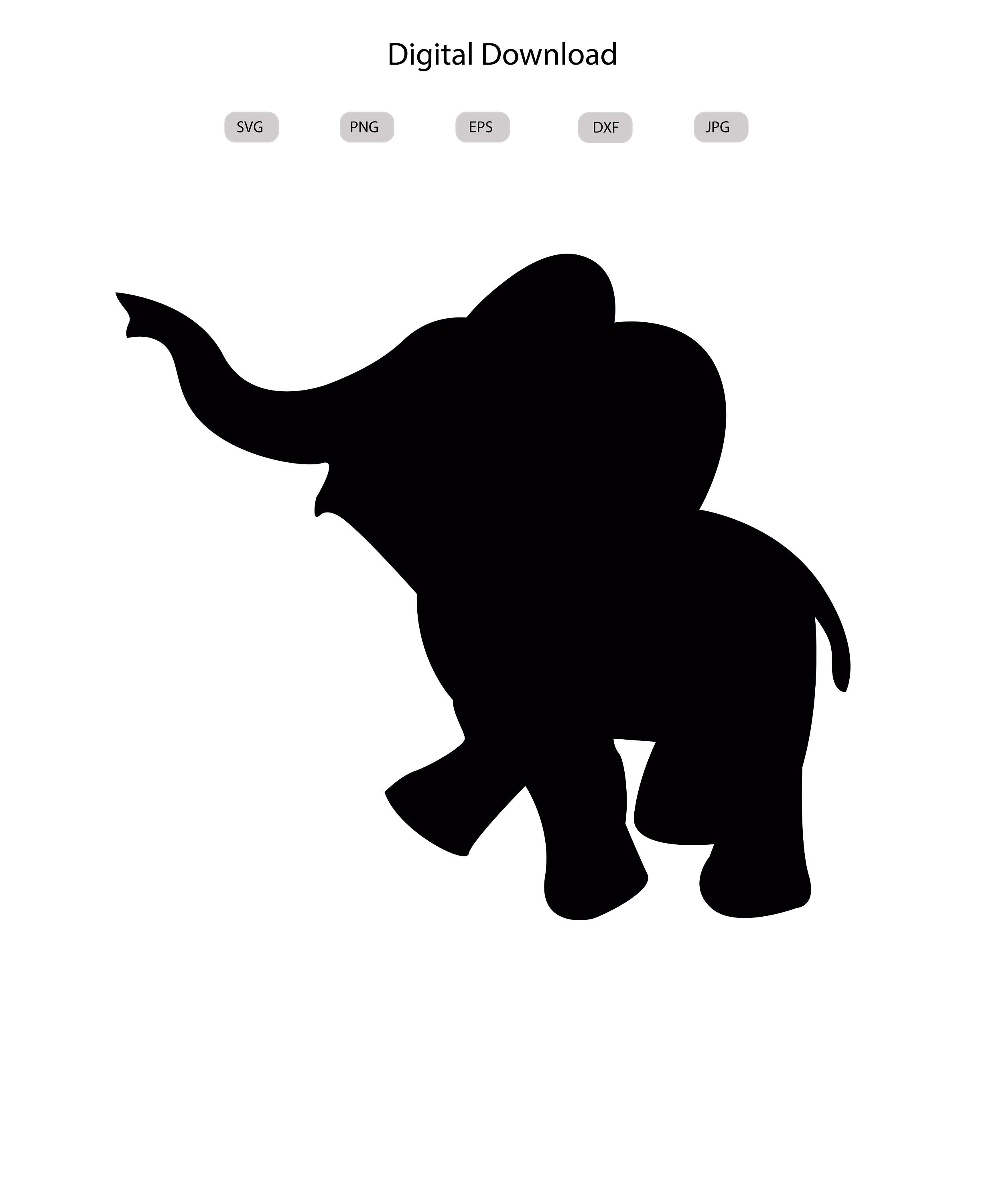 Baby Elephant Svg Baby Elephant Silhouette Baby Elephant Etsy