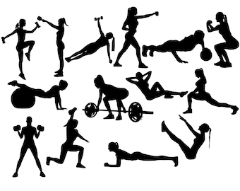 Fitness Woman Svg-Fitness Woman Silhouette-Fitness Woman svg bundle-Fitness Woman Cut File-Fitness Woman Clipart-svg - eps - dxf - png - jpg