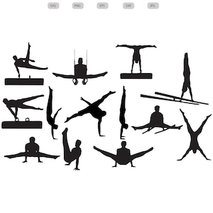 Gymnastique masculine Svg - Silhouette de gymnastique masculine - fichier de coupe de gymnastique masculine - Clipart de gymnastique masculine - svg - eps - dxf - png - jpg