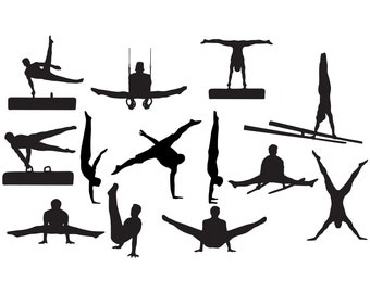 Male Gymnastics Svg - Male Gymnastics Silhouette - Male Gymnastics Cut File - Male Gymnastics Clipart - svg - eps - dxf - png - jpg
