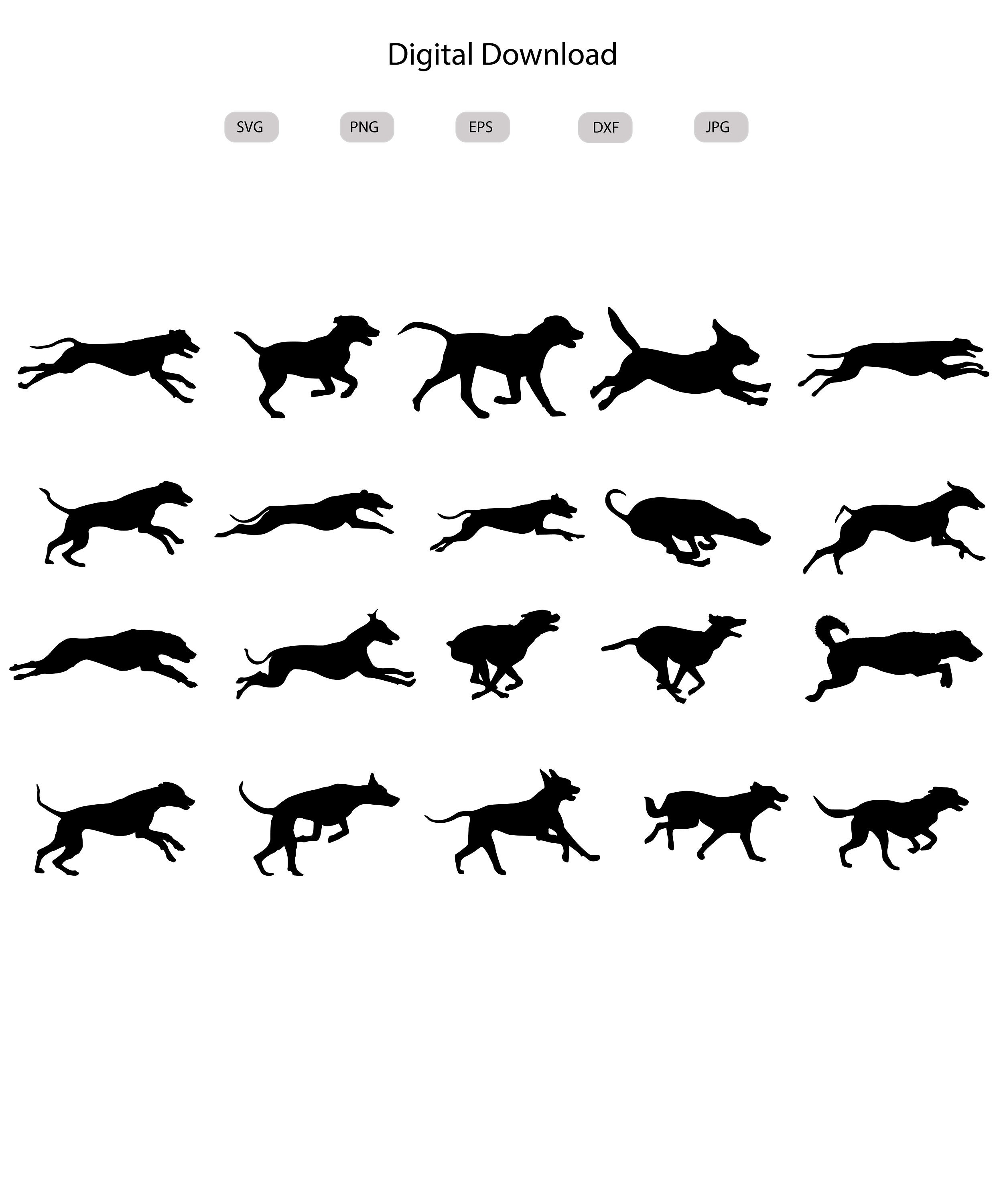 Running Dogs Svg Running Dogs Silhouette Running Dogs Svg Bundle