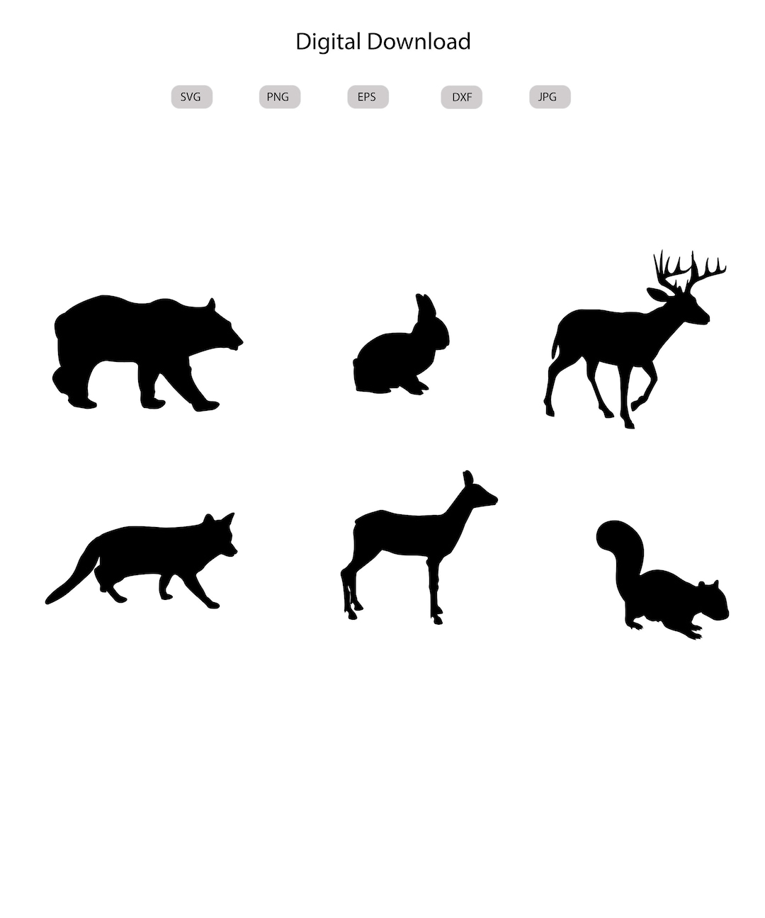 Woodland Animals Svg Woodland Animals Silhouette Woodland Animals Svg