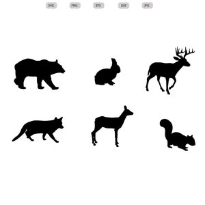 Animali del bosco Svg - Silhouette animali del bosco - Animali del bosco SVG bundle - Animali del bosco tagliati File - SVG - Eps - Dxf - PNG - jpg