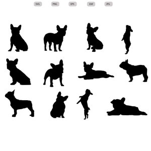 French Bull dog Svg - French Bull dog Silhouette - French Bull dog Cut File - French Bull dog Clipart - svg - eps - dxf - png - jpg