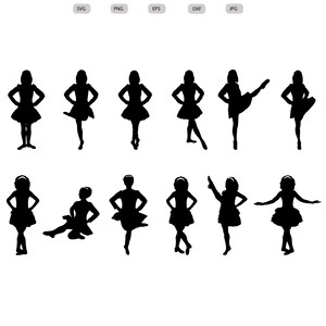 Irlandzka tancerka Svg - Sylwetka irlandzkiej tancerki - Taniec irlandzki Svg - Plik do cięcia tańca irlandzkiego - Clipart tańca irlandzkiego - Svg - EPS - DXF - PNG - jpg