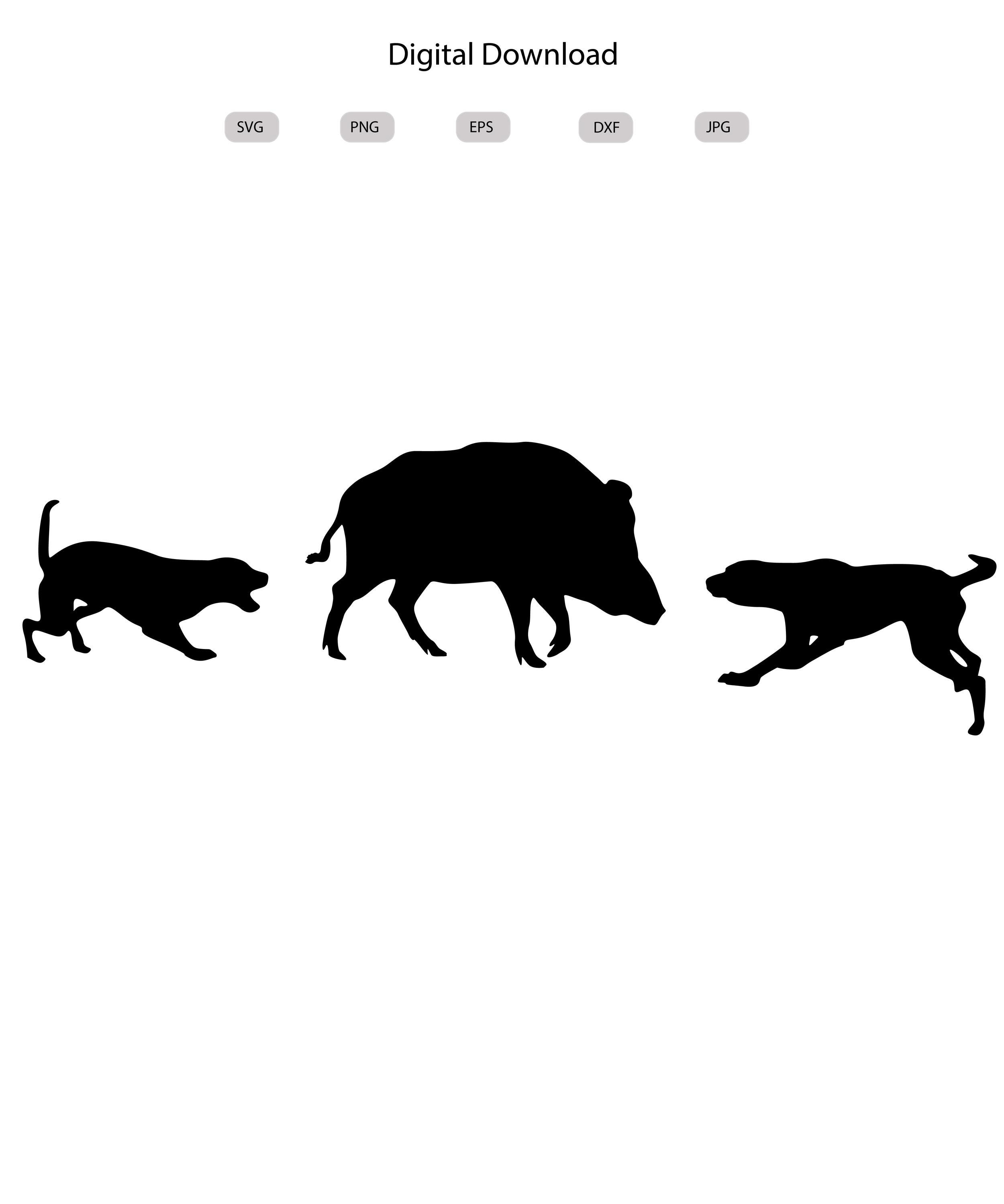 Bay dogs and feral hog Svg - Bay dogs and feral hog Silhouette - Bay dogs and feral hog Clipart - wild pig svg - svg - eps - dxf - png - jpg