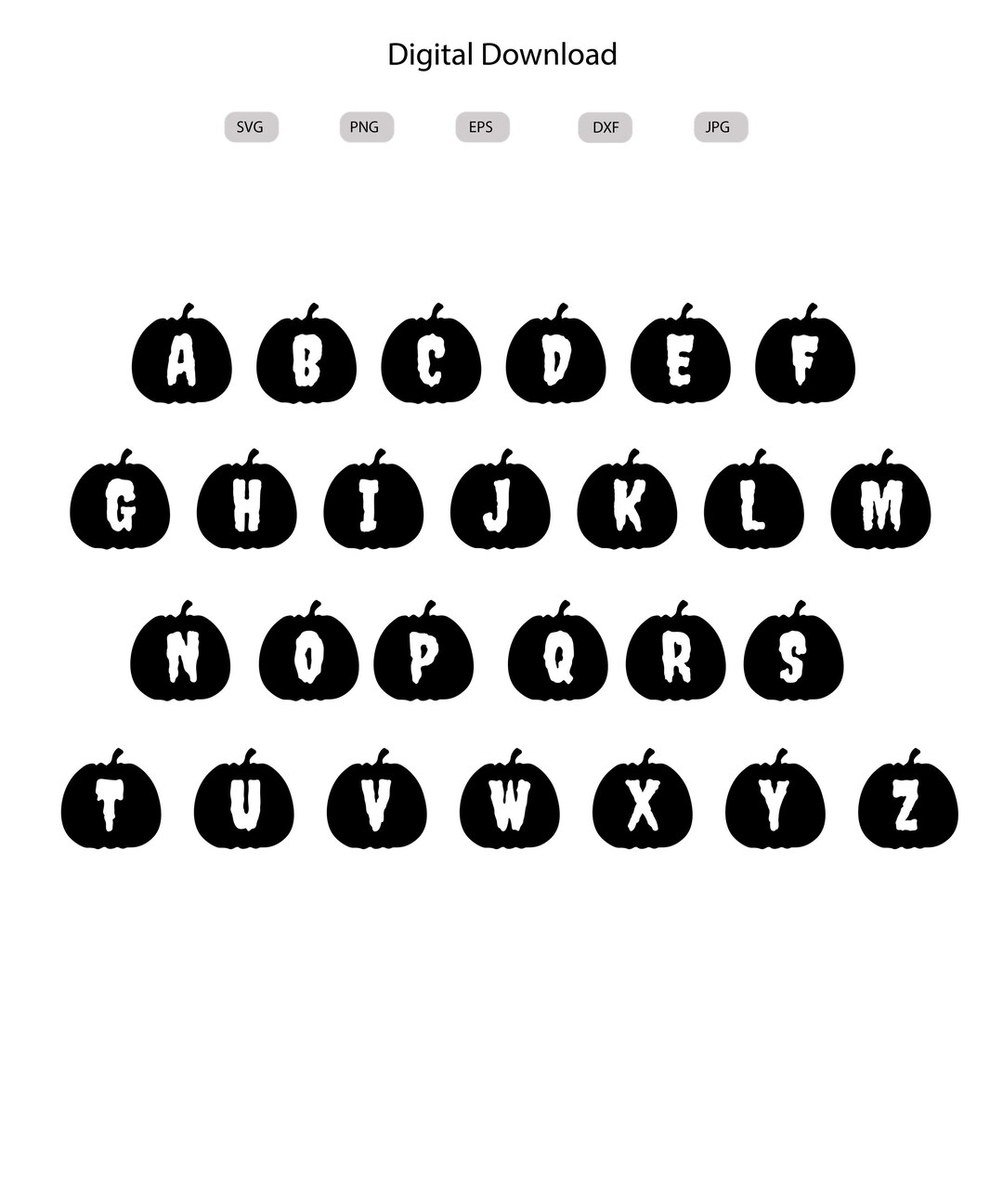 Pumpkin Alphabet Svg Pumpkin Alphabet Silhouette Pumpkin Alphabet
