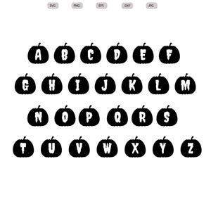 Alfabeto zucca Svg - Silhouette alfabeto zucca - Design alfabeto zucca svg - Clipart alfabeto zucca - svg - eps - dxf - png - jpg