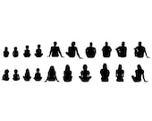Family Svg - Family Sitting Back Silhouette - Family Sitting Back Cut File - Family Clipart - svg - eps - dxf - png - jpg