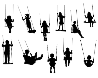 ブランコに乗る子供 SVG - ブランコに乗る子供のシルエット - ブランコに乗る子供 SVG バンドル - ブランコに乗る子供のカットファイル - ブランコに乗る子供のクリップアート - svg-eps-dxf-png-jpg
