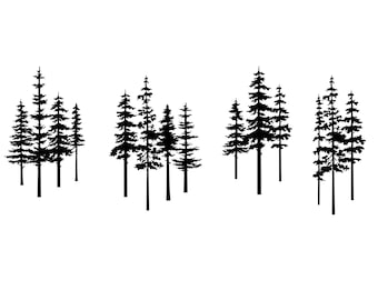 Tree Svg - Pine tree Silhouette - Pine tree Svg -Evergreen tree svg- Pine tree Cricut - Pine tree Clipart - svg - eps - dxf - png - jpg