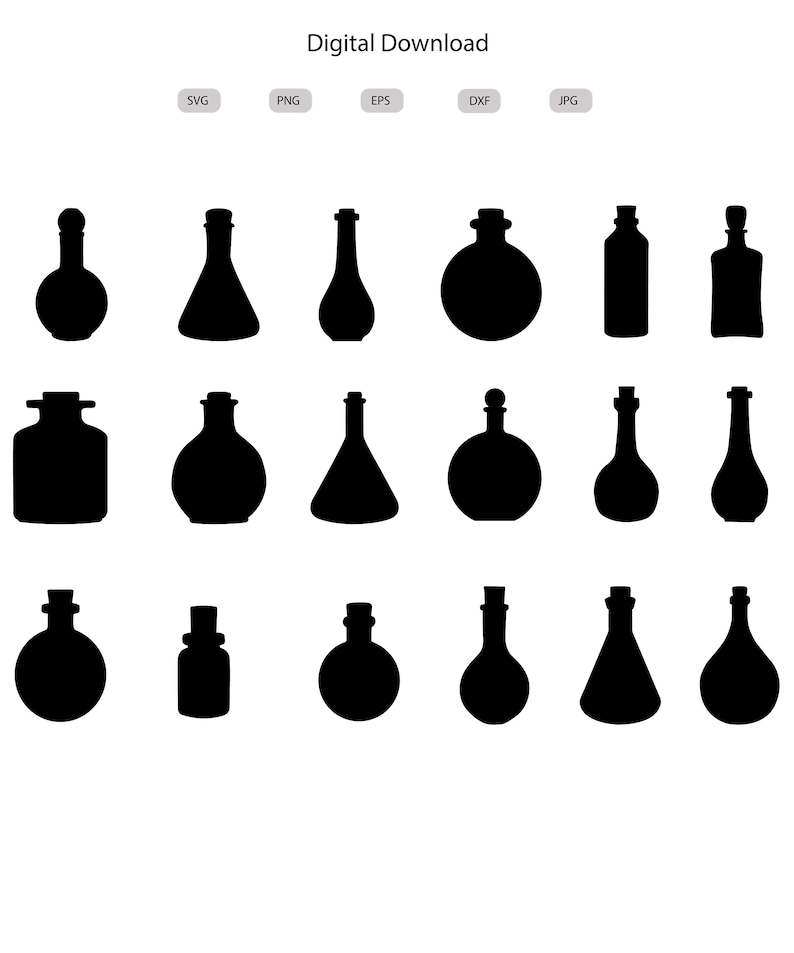 Potion Bottle Svg-potion Bottle Silhouette-potion Bottle Svg Bundle ...