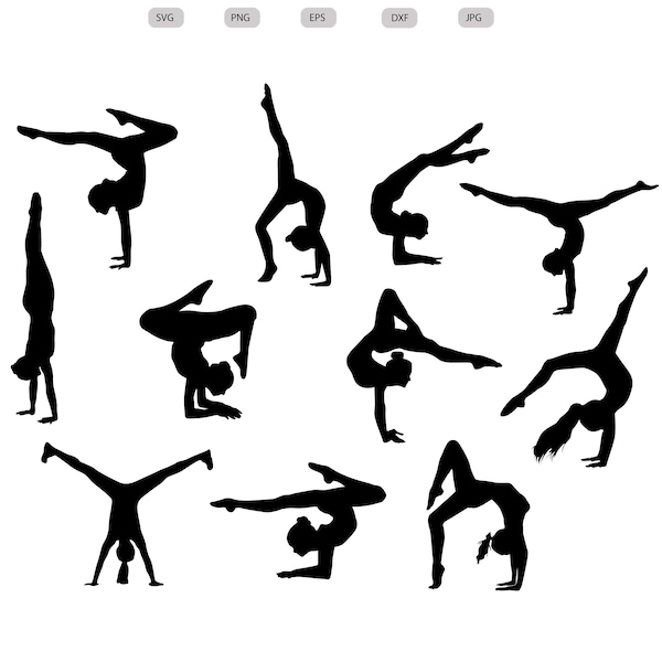 L'équilibre renversé Svg - Silhouette d'acrobate - Bundle svg l'équilibre renversé - fichier coupe équilibre - équilibre renversé des cliparts - svg - eps - dxf - png - jpg