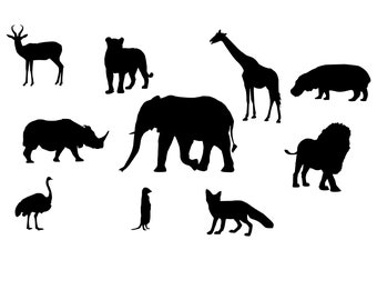 African Animals Svg - African Animals Silhouette - African Animals svg bundle - African Animals Cut File - svg - eps - dxf - png - jpg