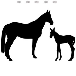 Paard merrie en veulen Svg - paard merrie en veulen silhouet - paard merrie en veulen svg ontwerp-paard merrie en veulen Clipart-svg-eps-dxf-png-jpg