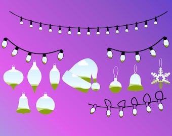 Christmas Lights and Ornaments Canva Frames , Editable In Canva , Banner Templates, Mockup Frames, Editable Canva Templates, Print Templates